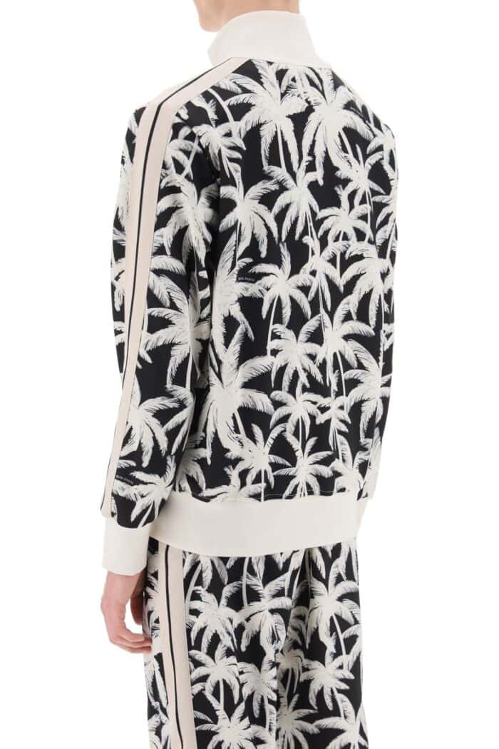 PALM ANGELS Zip-up Sweatshirt With Palms Print