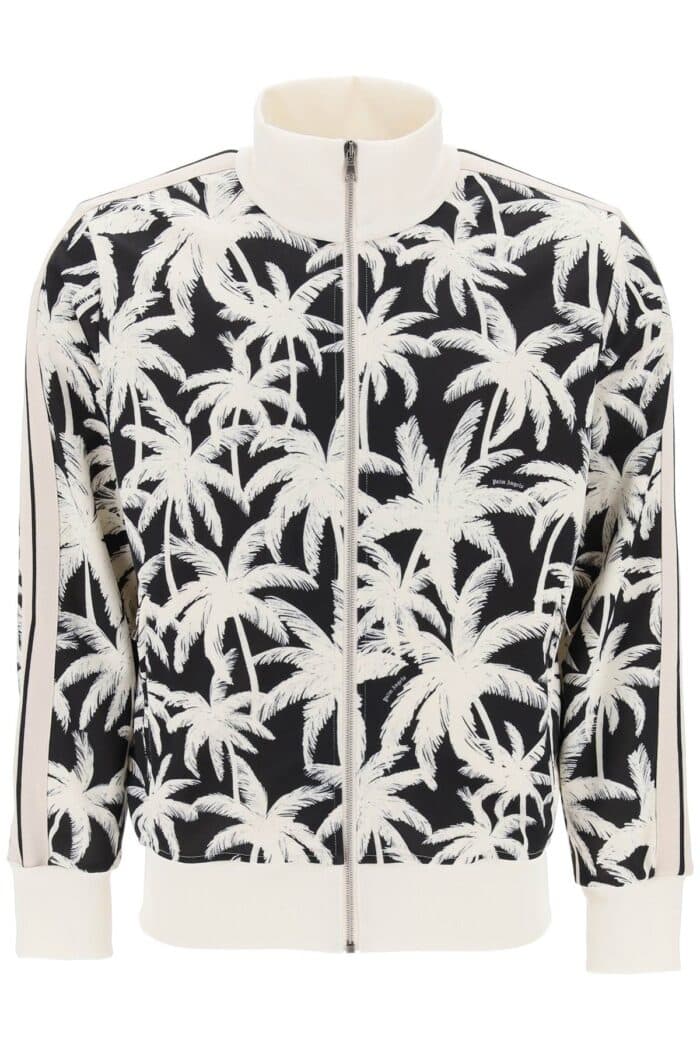 PALM ANGELS Zip-up Sweatshirt With Palms Print