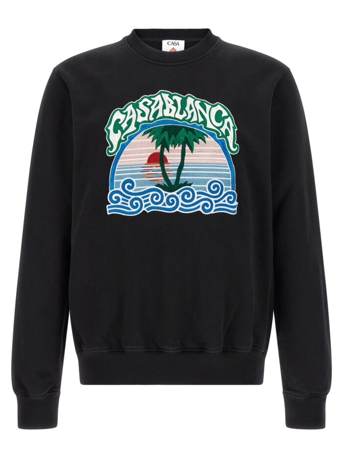 CASABLANCA 'Palm Tree Emblem' Embroidered Sweatshirt