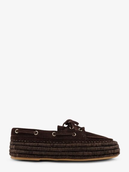 PALOMA BARCELO' Penelope Suede And Raffia Loafers