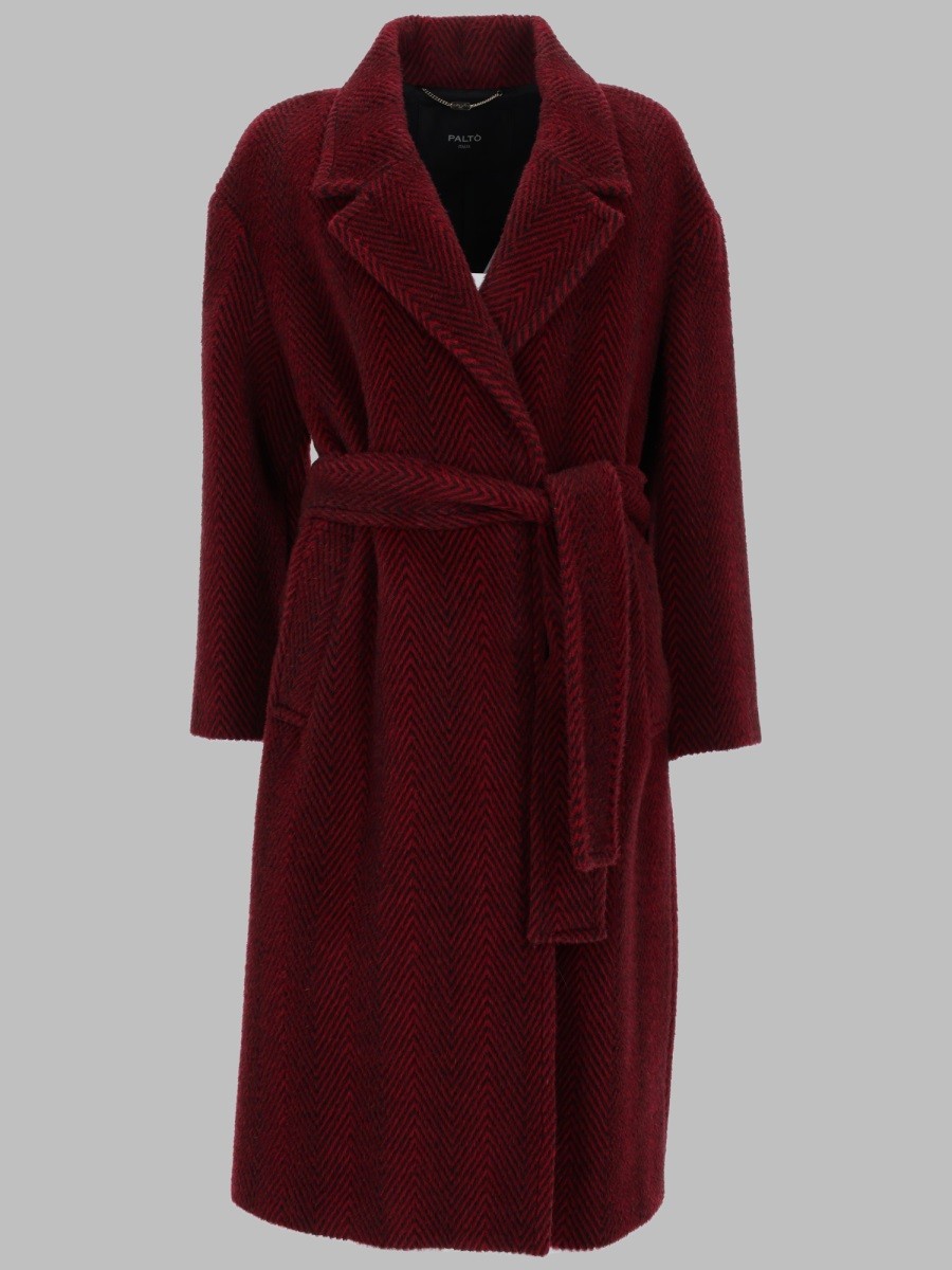 PALTO CAPPOTTO IN ALPACA E LANA CON CINTURA