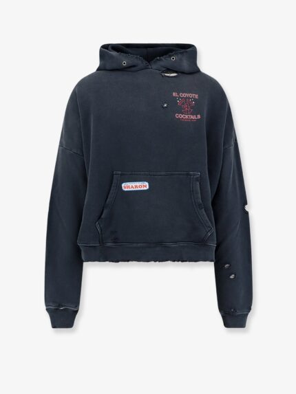 Paly Cotton Sweatshirt With Destroyed Effect