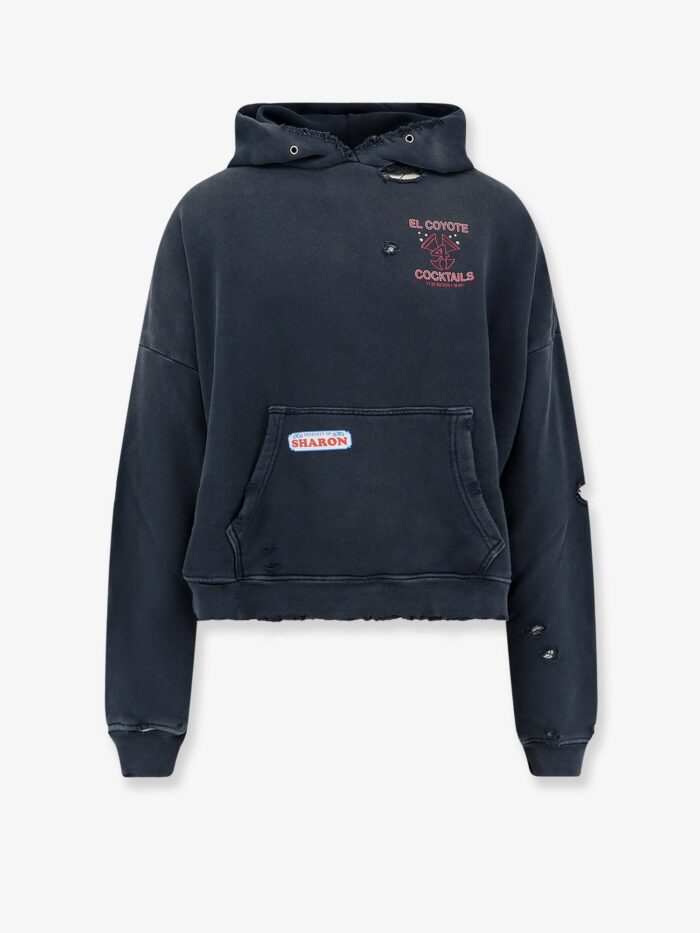 Paly Cotton Sweatshirt With Destroyed Effect