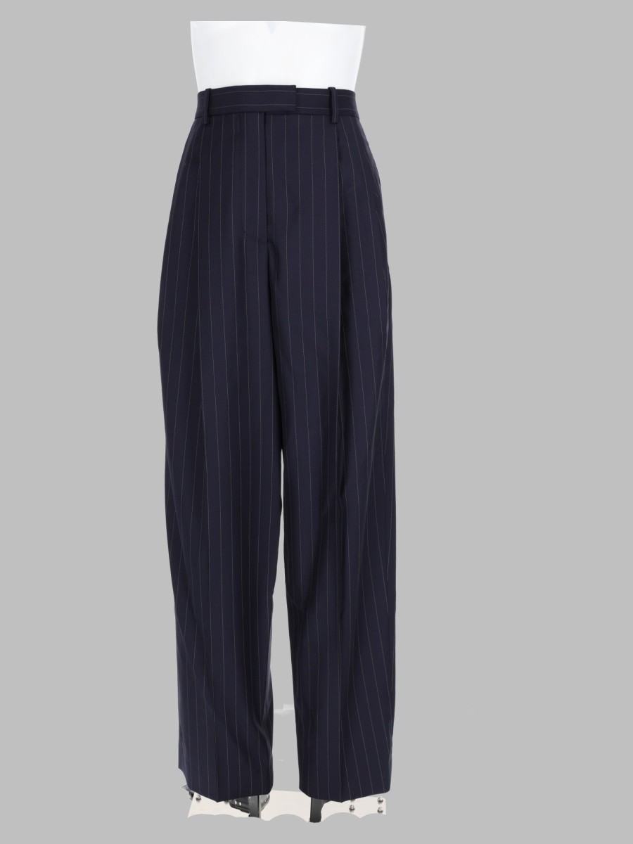 Givenchy Pantalone A Righe Con Doppia Piega In Lana