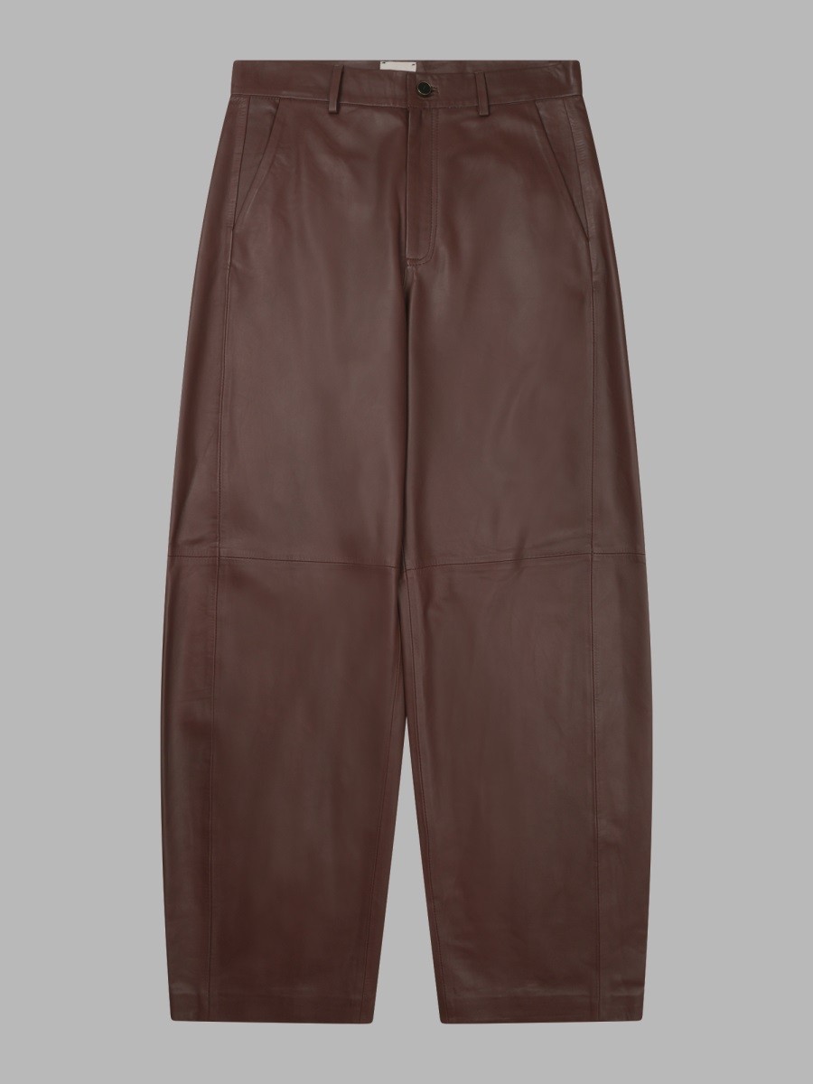 ALYSI Pantalone Barrel In Pelle