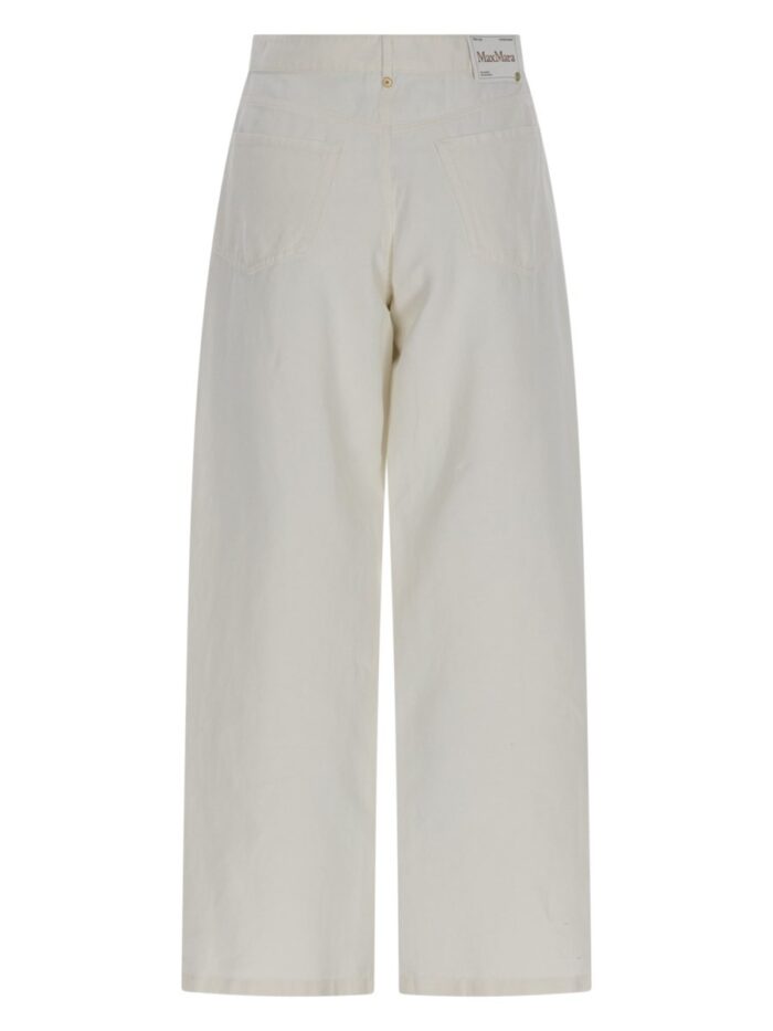 S MAX MARA PANTALONE CINQUE TASCHE IN COTONE E LINO