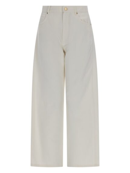 S MAX MARA PANTALONE CINQUE TASCHE IN COTONE E LINO