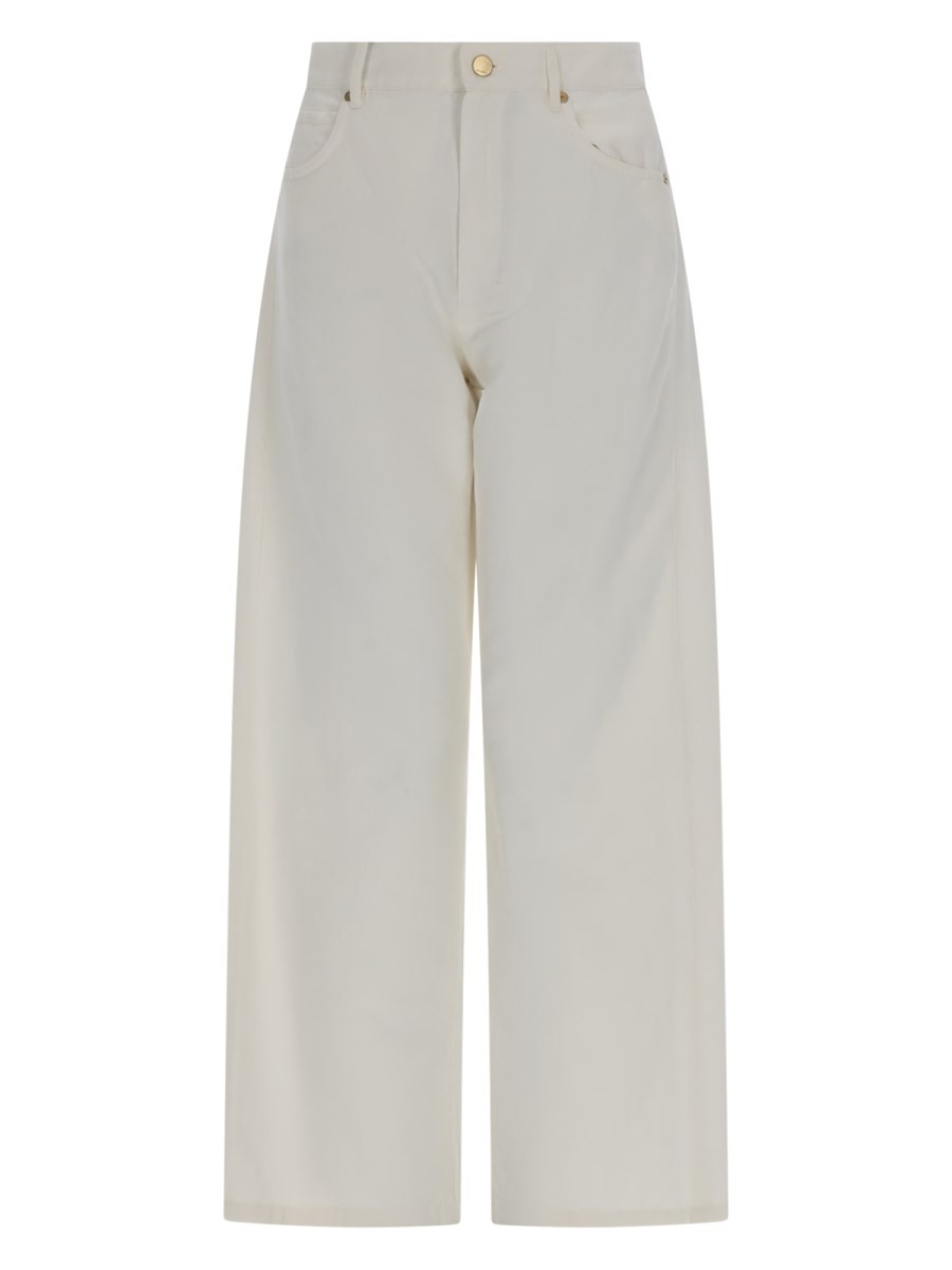 S MAX MARA PANTALONE CINQUE TASCHE IN COTONE E LINO
