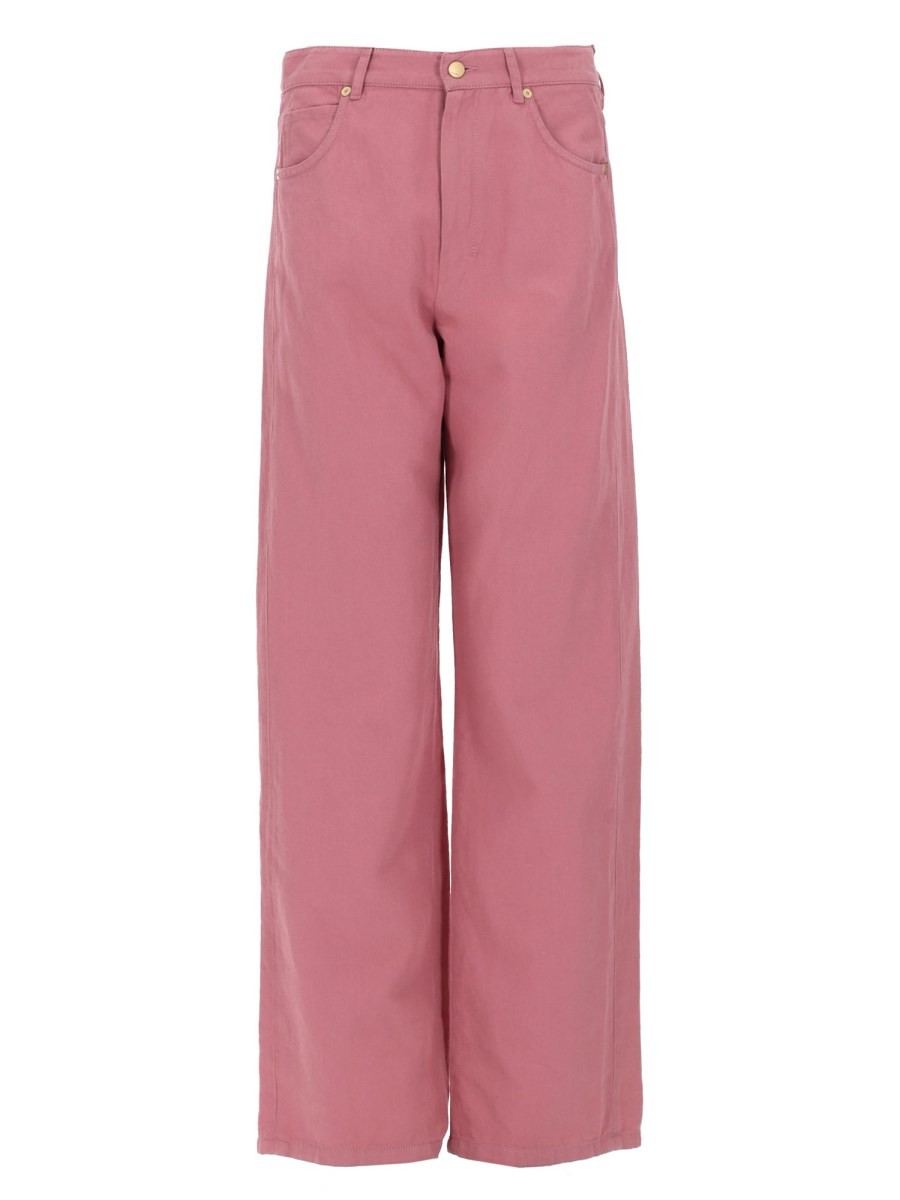 S MAX MARA PANTALONE CINQUE TASCHE IN COTONE E LINO