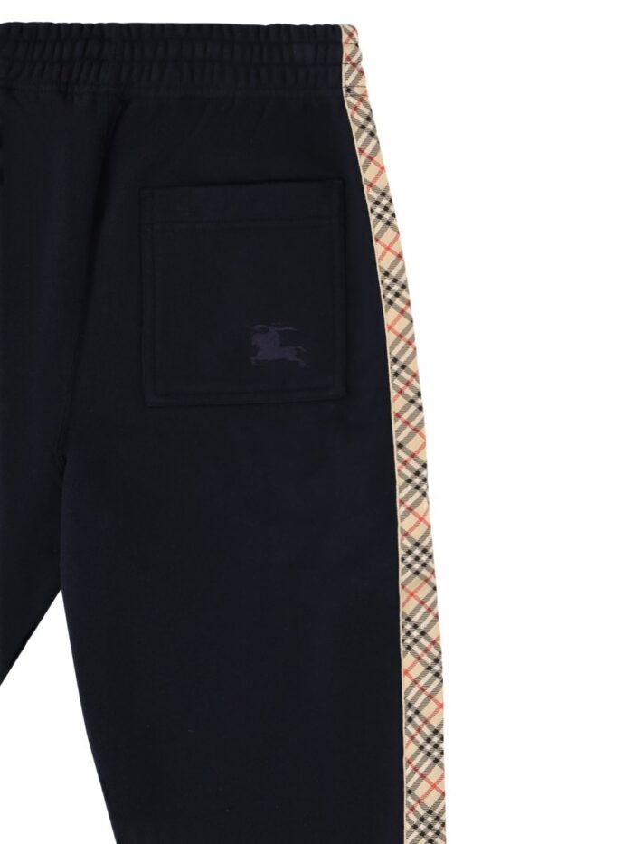 Burberry Pantalone Da Jogging In Cotone Con Finiture Check