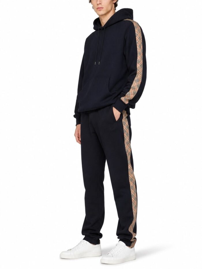 Burberry Pantalone Da Jogging In Cotone Con Finiture Check
