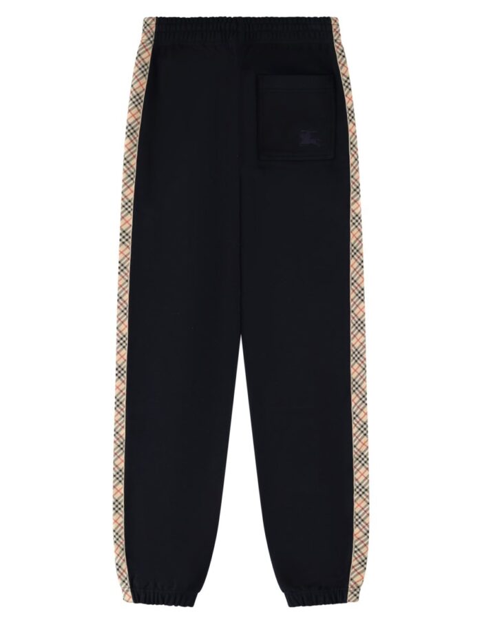 Burberry Pantalone Da Jogging In Cotone Con Finiture Check