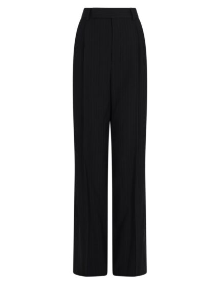 Saint Laurent Pantalone In Crêpe Gessato