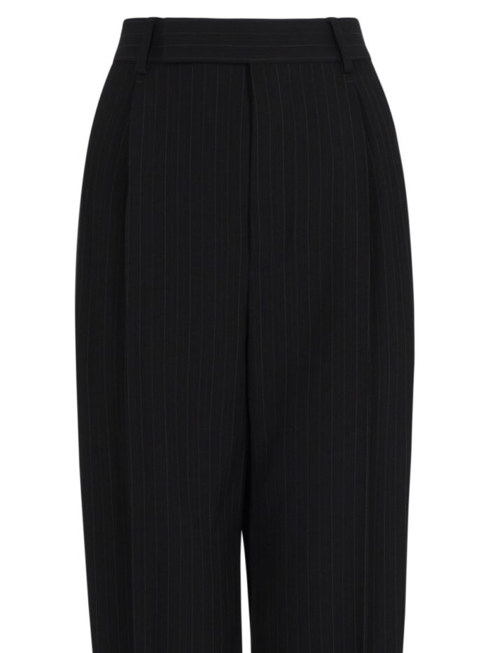 Saint Laurent Pantalone In Crêpe Gessato
