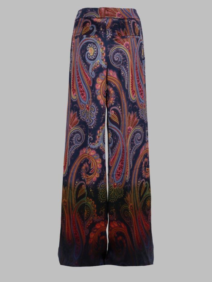 Etro PANTALONE IN ENVERS SATIN CON MOTIVO PAISLEY