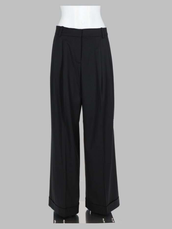 ganni pantalone in lana calandrata GANNI Pantalone In Lana Calandrata
