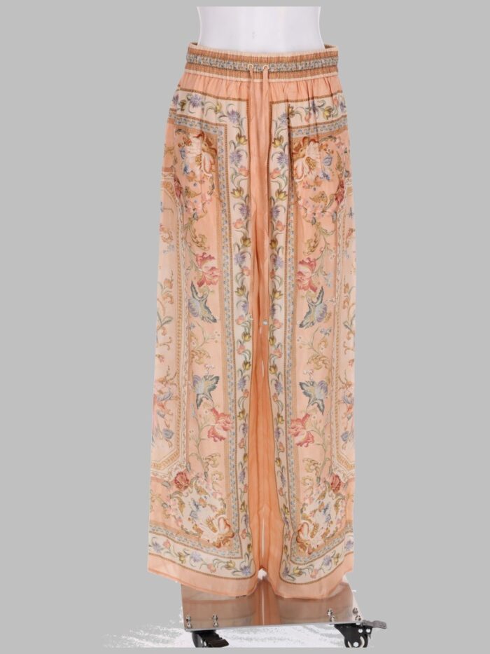 ZIMMERMANN PANTALONE IN SETA STAMPATA