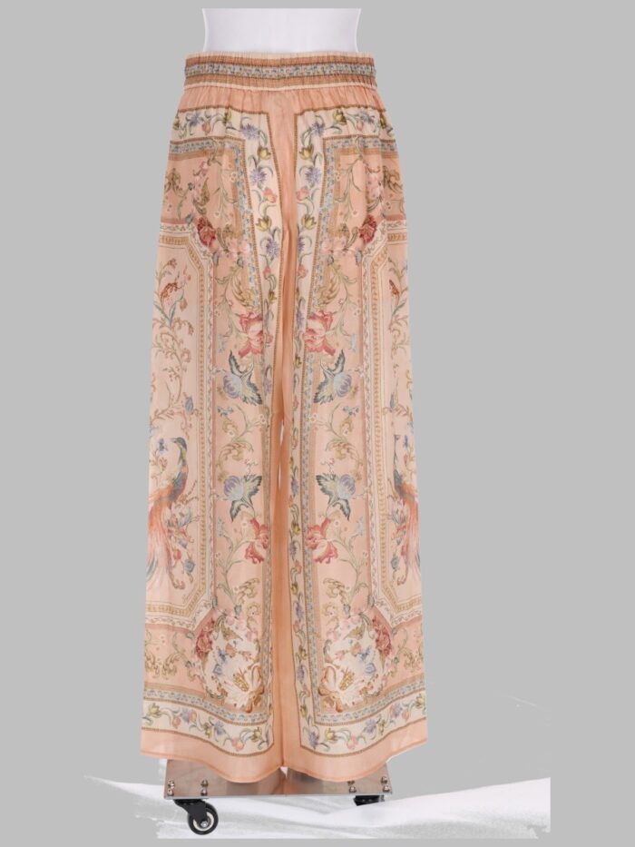 ZIMMERMANN PANTALONE IN SETA STAMPATA