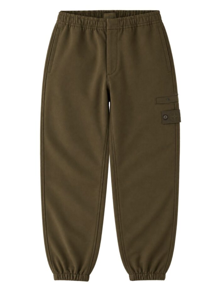 Stone Island Pantalone Jogger In Flanella Di Lana Cardata