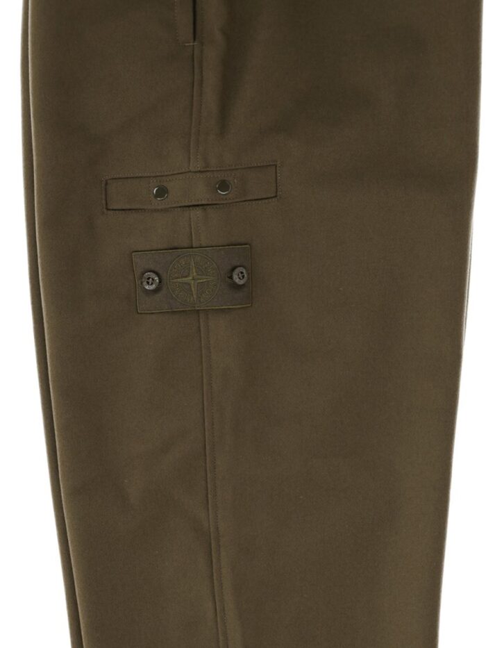 Stone Island Pantalone Jogger In Flanella Di Lana Cardata