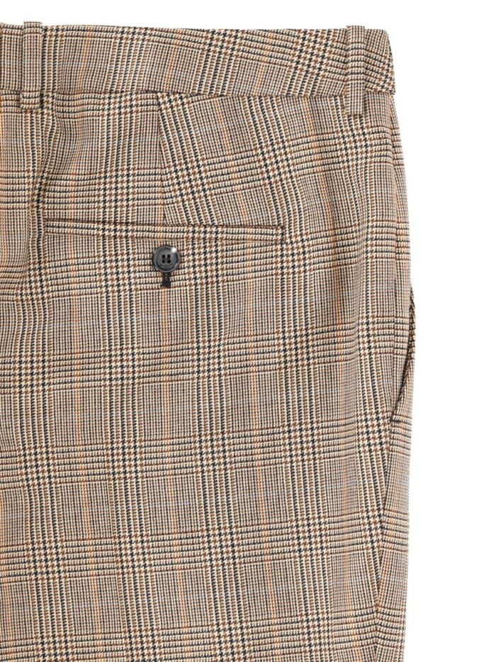 Saint Laurent Pantalone Svasato In Lana Pied De Poule Principe Di Galles