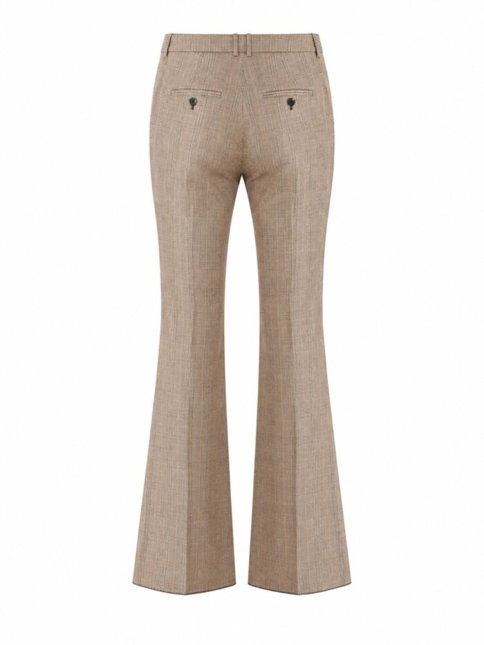 Saint Laurent Pantalone Svasato In Lana Pied De Poule Principe Di Galles