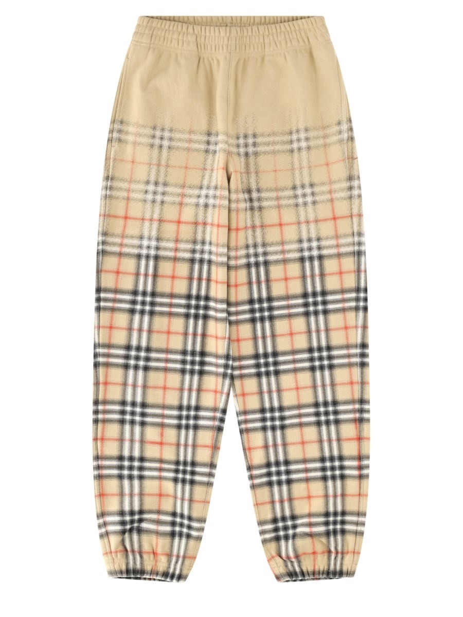 Burberry Pantalone Track Con Stampa Check
