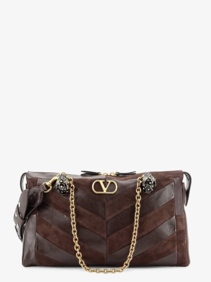 Valentino Garavani Panthea Suede And Leather Shoulder Bag