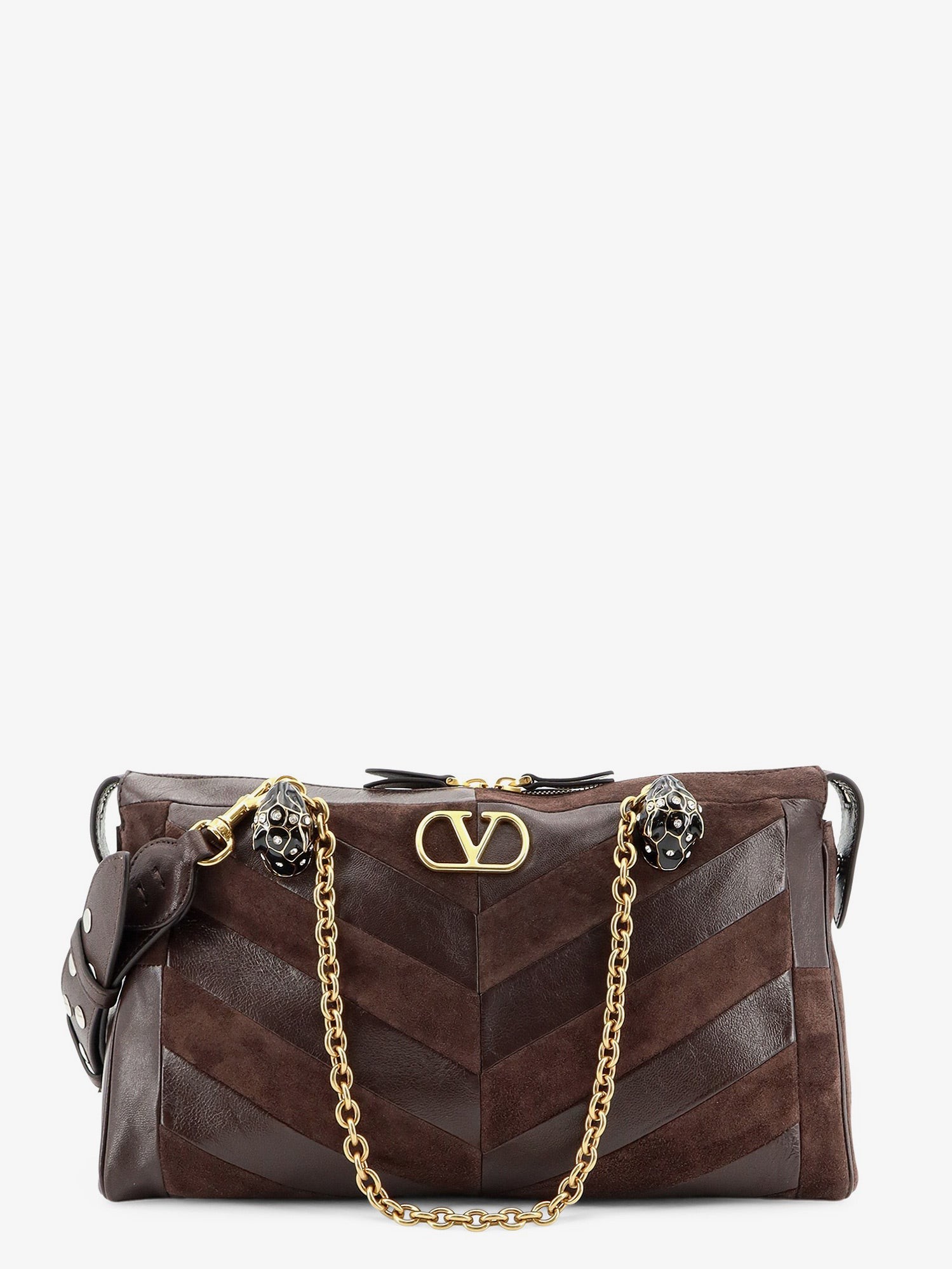 Valentino Garavani Panthea Suede And Leather Shoulder Bag