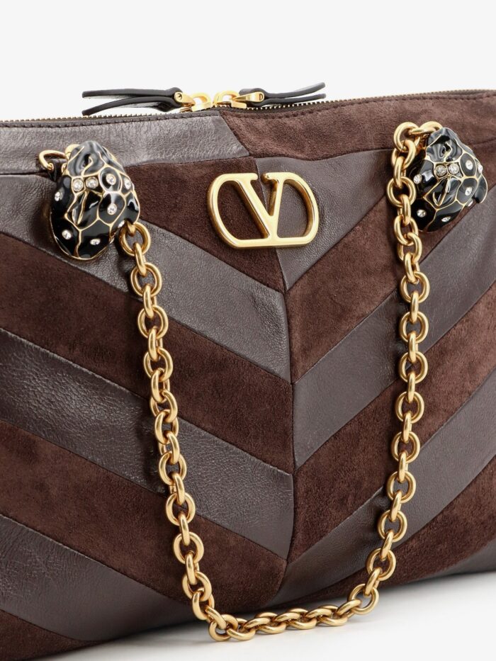 Valentino Garavani Panthea Suede And Leather Shoulder Bag