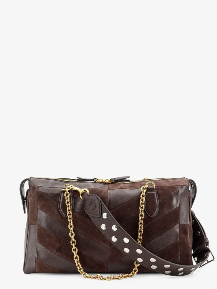 Valentino Garavani Panthea Suede And Leather Shoulder Bag