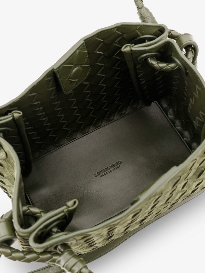 Bottega Veneta Parachute Suede Shoulder Bag With Intrecciato Motif