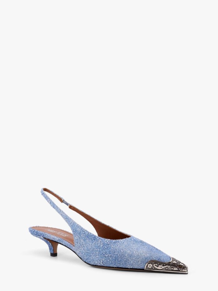 PARIS TEXAS Denim Slingback With Metal Toe