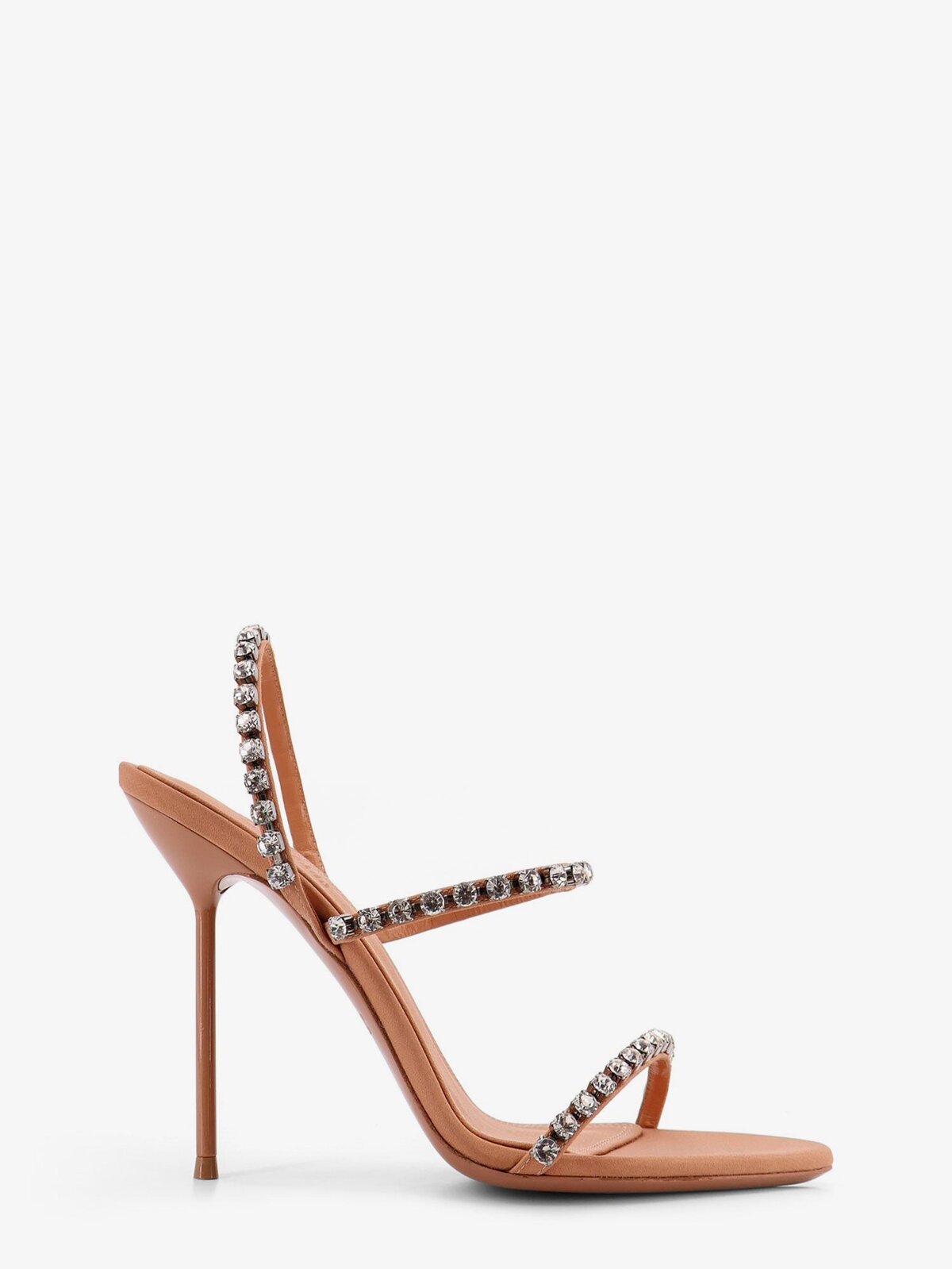 PARIS TEXAS Lidia Satin Sandals With Crystal Detail