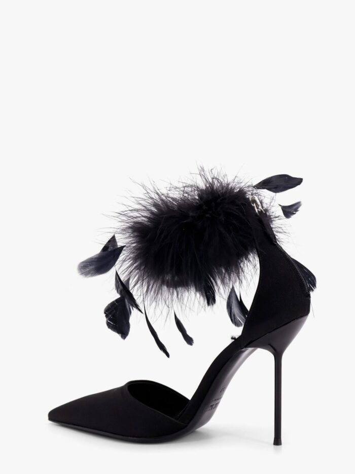 PARIS TEXAS Lidia Satin Sandals With Feather Detail