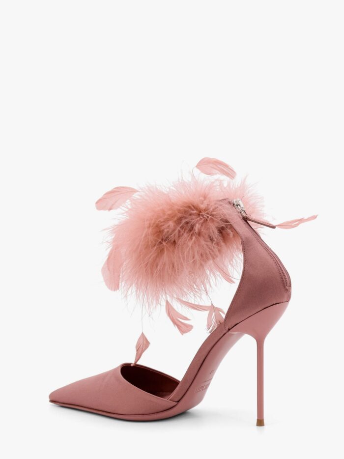 PARIS TEXAS Lidia Satin Sandals With Feather Detail