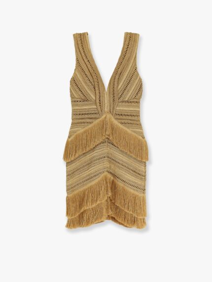 PATBO Pampas Mini Dress With Embroidery And Fringes