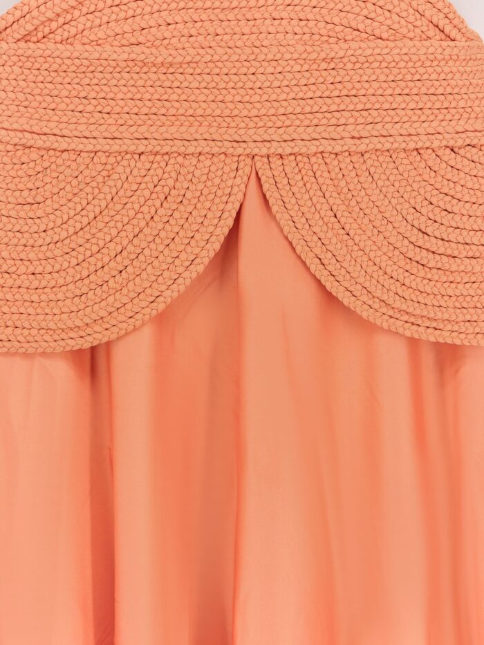 PATBO Satin Sunset Midi Dress With Braided Corset