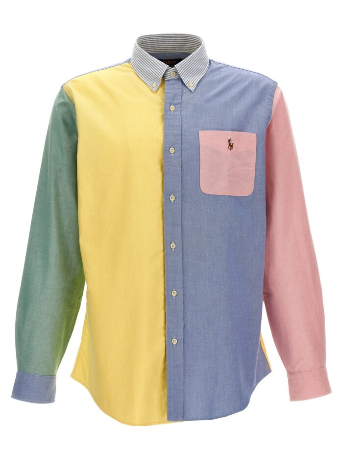 polo ralph lauren patchwork shirt with logo embroidery Polo Ralph Lauren Patchwork Shirt With Logo Embroidery