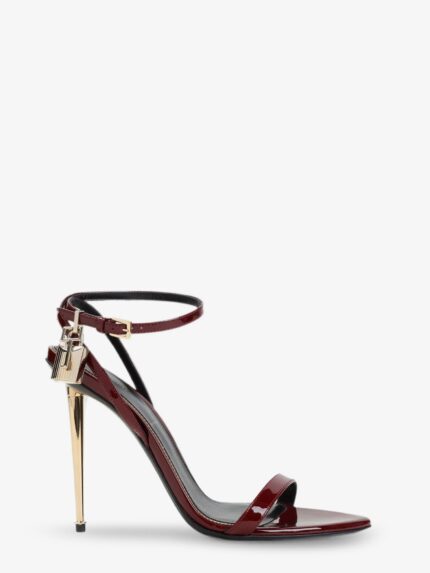 TOM FORD Patent Leather Sandals With Iconic Metal Padlock