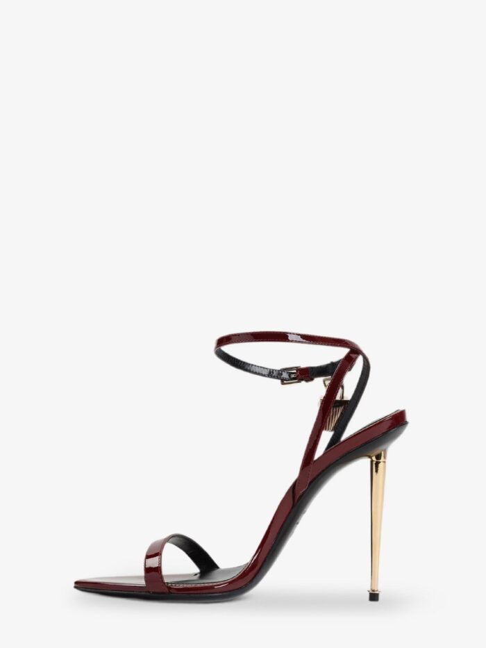 Tom Ford Patent Leather Sandals With Iconic Metal Padlock