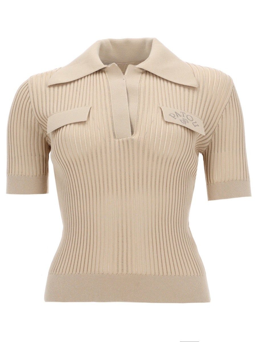 PATOU EMBROIDERED COTTON POLO SHIRT