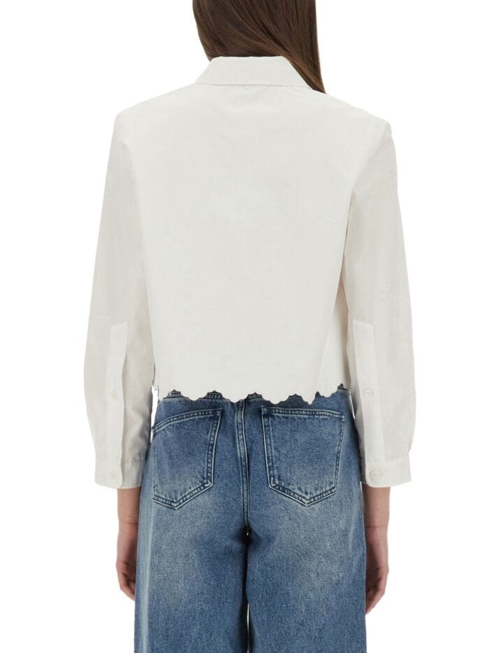 PATOU SHORT SCALLOPED POPLIN SHIRT