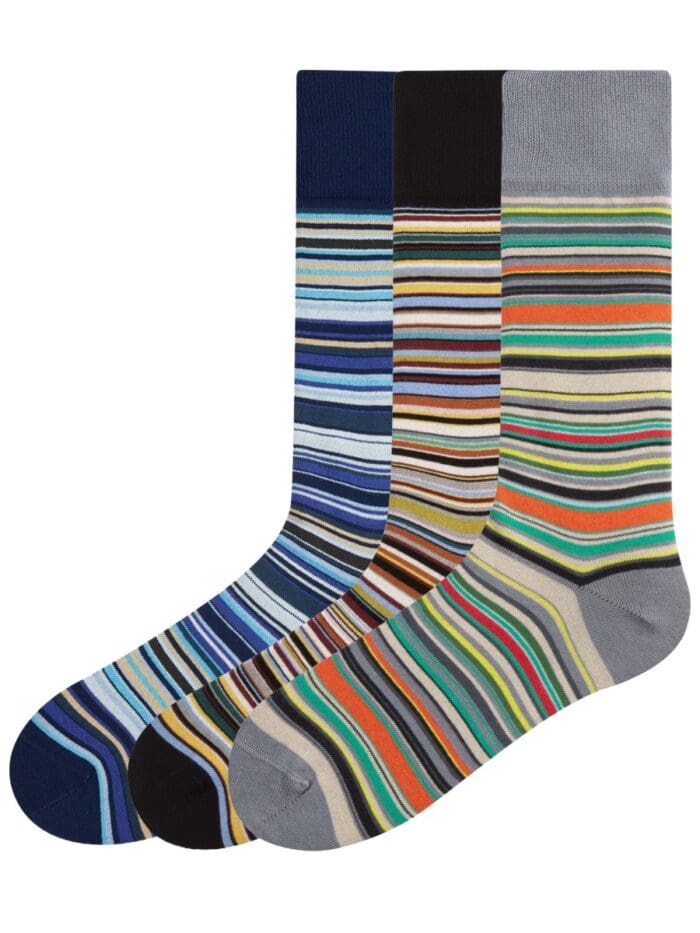 PAUL SMITH 3-PACK STRIPED SOCKS