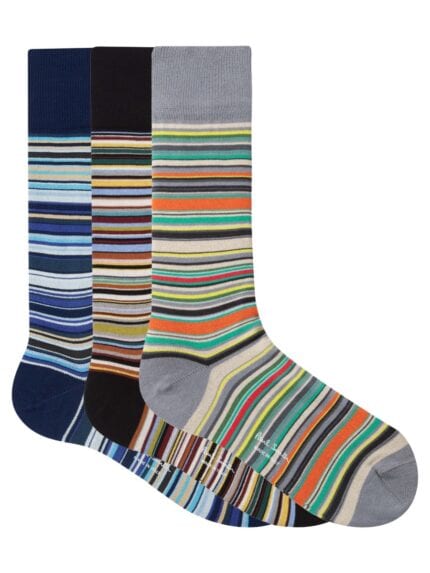 PAUL SMITH 3-PACK STRIPED SOCKS