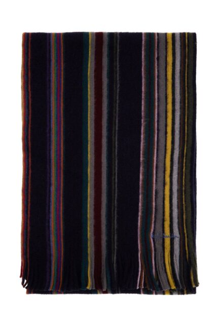 PAUL SMITH Multicolored Striped Wool Scarf