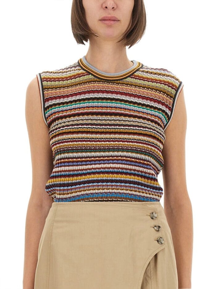 PAUL SMITH "SIGNATURE STRIPE" KNIT VEST