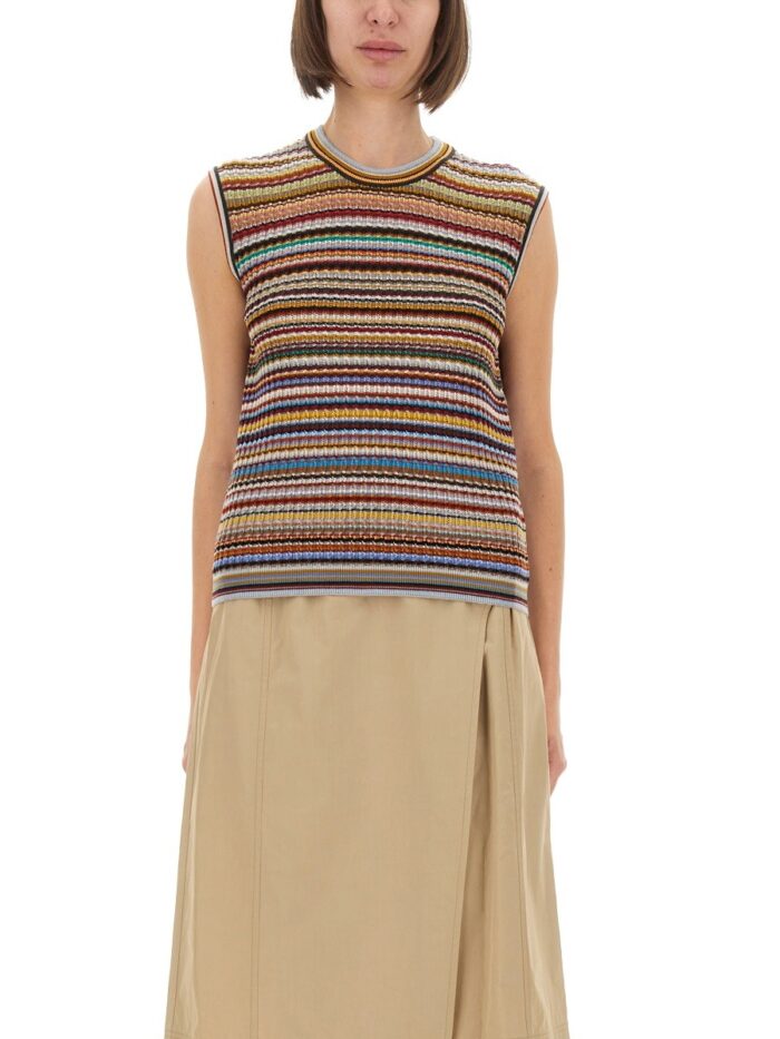 PAUL SMITH "SIGNATURE STRIPE" KNIT VEST