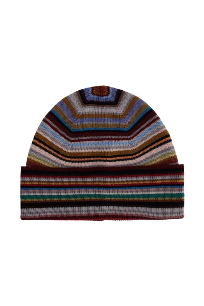 PAUL SMITH Signature Stripe Virgin Wool Beanie Hat