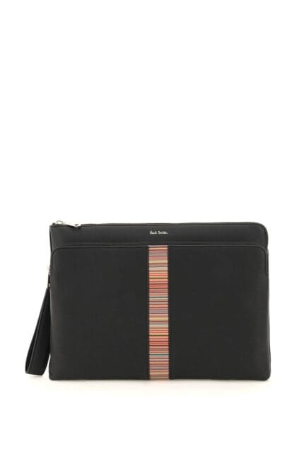 PAUL SMITH Signture Stripe Leather Pouch